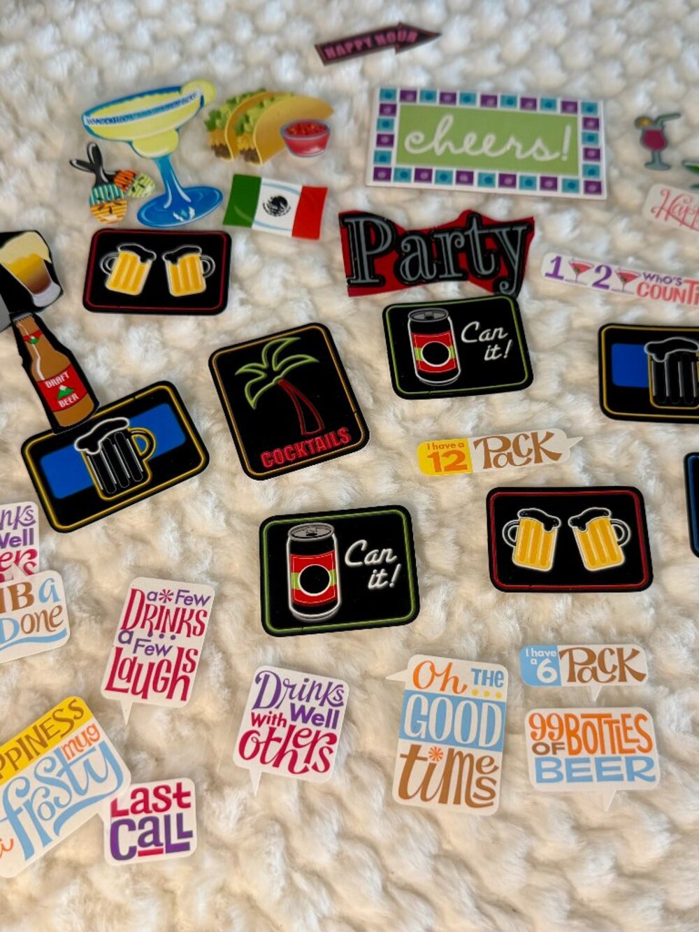 Party Drink Cocktail Theme Sticker Lot